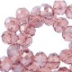 Faceted glass beads 6x4mm rondelle Transparent Amethyst